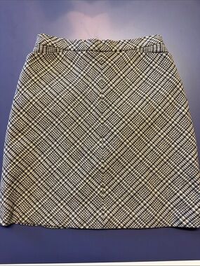 GAP Black and White Plaid A-Line Skirt